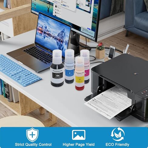 Compatible for 542 Ink Refill Bottles Fits ET-5150 ET-5170 ET-5180 ET-5800 ET-5850 ET-5880 ET-16600 ET-16650, T542 Pigment Ink Bottle Combo Pack for Workforce ST-C5000 ST-C5500(BK C M Y) in Saudi Arabia