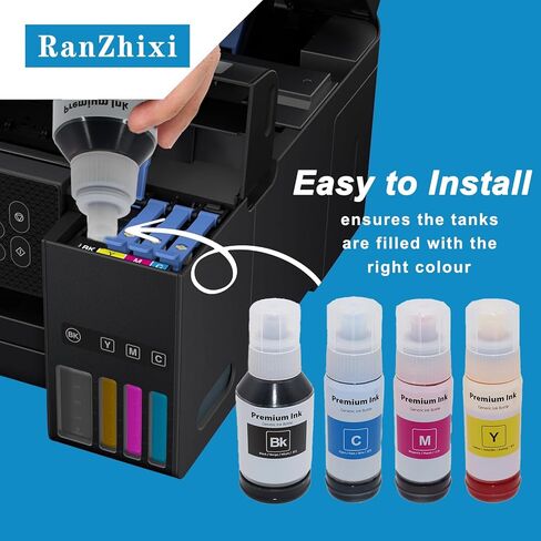 Compatible for 542 Ink Refill Bottles Fits ET-5150 ET-5170 ET-5180 ET-5800 ET-5850 ET-5880 ET-16600 ET-16650, T542 Pigment Ink Bottle Combo Pack for Workforce ST-C5000 ST-C5500(BK C M Y) in Saudi Arabia