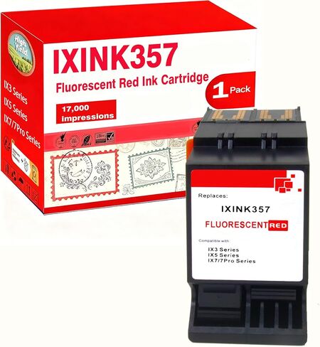IXINK357 Compatible for IXINK357 Red Ink Cartridge for IX3 IX5 IX7 Pro Series IX-3 IX-5 IX-7 IX-7 Pro Mailing Systems Postage Meter IXINK357 Fluorescent Red Printer Ink Cartridge for Postage Machines in Saudi Arabia