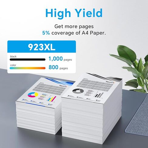 923 XL Combo Pack Ink Cartridge Replacement for HP 923 / 923e XL Series Ink Cartridges Compatible with the HP officeJet Pro 8120 8123 8130 8133(B/C/M/Y) in Kuwait
