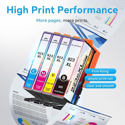 923 XL Combo Pack Ink Cartridge Replacement for HP 923 / 923e XL Series Ink Cartridges Compatible with the HP officeJet Pro 8120 8123 8130 8133(B/C/M/Y) in Kuwait