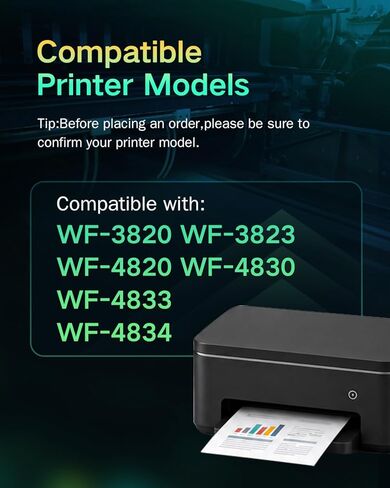 بديل معاد تصنيعه لحزمة كومبو خراطيش الحبر 822XL لطابعة Workforce Pro WF-4830 WF-4833 WF-4834 WF-3820 WF-3823 WF-4820 (5 عبوات) in Kuwait