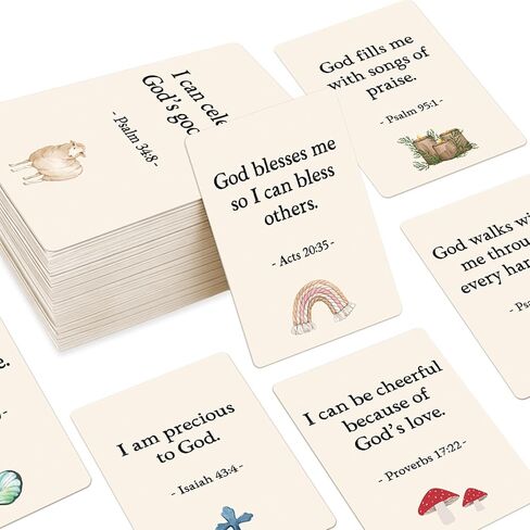 Biblical Affirmation Cards for Kids, 62 Christian Scripture & Positive Affirmation Cards for Boys & Girls, Daily Devotions, Bible Study, Homeschool, Sunday School & VBS Gift in Saudi Arabia