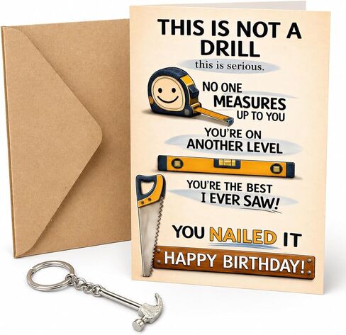 Funny Birthday Card for Men, Tool Themed You Nailed It Card for Dad Husband Boyfriend Brother Grandpa Friend Coworker, Humorous 5x7 Handyman Greeting Card with Envelope in Saudi Arabia