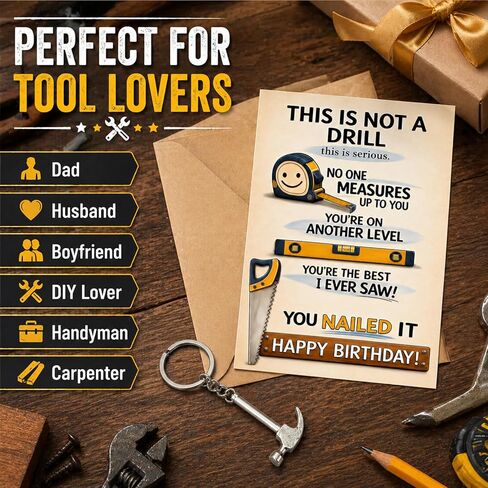Funny Birthday Card for Men, Tool Themed You Nailed It Card for Dad Husband Boyfriend Brother Grandpa Friend Coworker, Humorous 5x7 Handyman Greeting Card with Envelope in Saudi Arabia