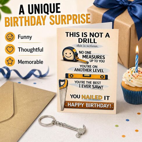 Funny Birthday Card for Men, Tool Themed You Nailed It Card for Dad Husband Boyfriend Brother Grandpa Friend Coworker, Humorous 5x7 Handyman Greeting Card with Envelope in Saudi Arabia