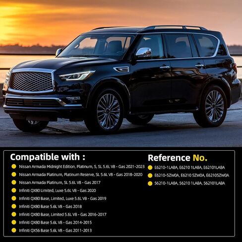 Dasbecan Pair Rear Shock Struts Absorber Compatible with Nissan Armada 2017-2023 Infiniti QX80 2014-2020 Infiniti QX56 2011-2013 Replace# 56210-1LA8A E6210-5ZWOA in Kuwait