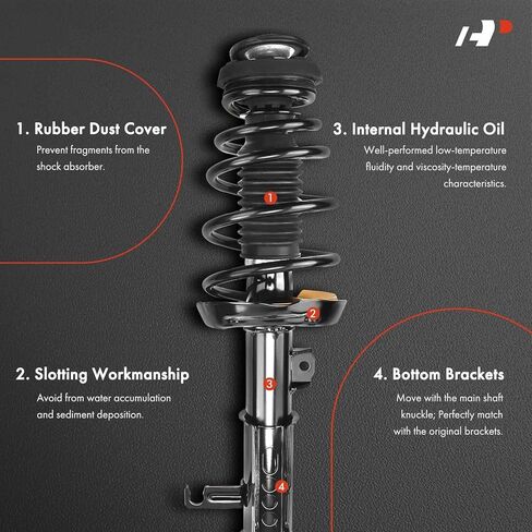 A-Premium Front Struts Compatible with Toyota Prius C 2012-2015 - 2x Replacement Suspension Complete Strut Assembly Shock with Coil Spring in Kuwait
