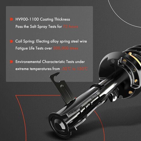 A-Premium Front Struts Compatible with Toyota Prius C 2012-2015 - 2x Replacement Suspension Complete Strut Assembly Shock with Coil Spring in Kuwait