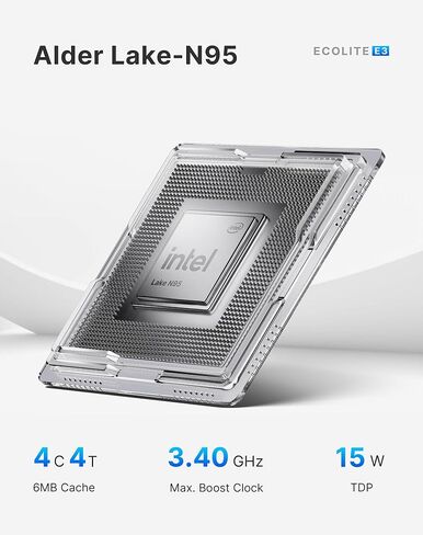 Mini PC E3 ، Intel Alder Lake N150 Mini Computers ، 16GB DDR4 512GB M.2 NVME SSD ، USB-C MINI PC Display ، 2.5G RJ45 LAN ، 4*USB 3.2 in Kuwait