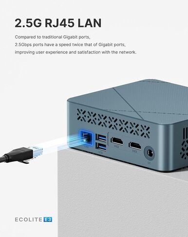 Mini PC E3 ، Intel Alder Lake N150 Mini Computers ، 16GB DDR4 512GB M.2 NVME SSD ، USB-C MINI PC Display ، 2.5G RJ45 LAN ، 4*USB 3.2 in Kuwait