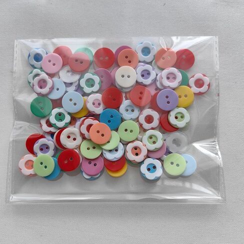 50Pcs 12mm(1/2") Mix Flower Buttons 2 Holes Craft Clothes Sewing Button in Kuwait