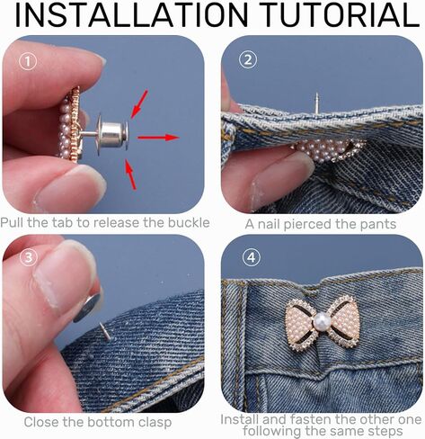 10Pack Instant Pant Waist Tightener - Bow Button Pins,Tool-Free Adjustable Loose Waist Buckle for Women Kids in Saudi Arabia
