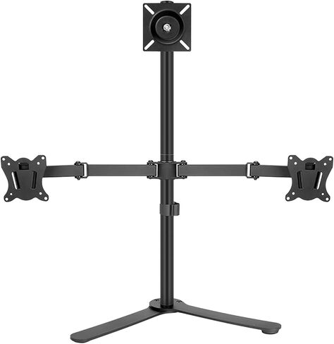 Three Screens Monitor Desk Mount, Free-Standing Desk Stand Riser for 12 Inch to 27 Inch Screen, Holds Three Screen, Single Screen Holds Up to 8kg/17.6lbs in Kuwait