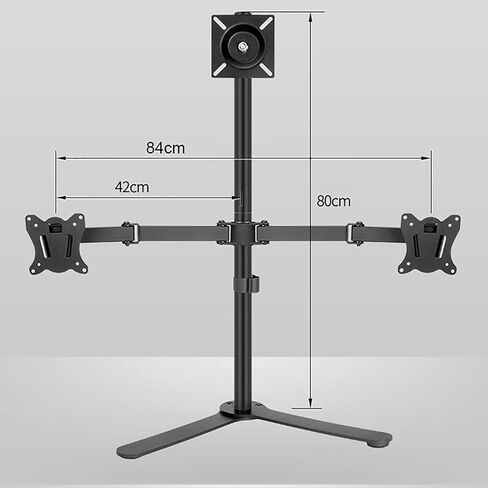 Three Screens Monitor Desk Mount, Free-Standing Desk Stand Riser for 12 Inch to 27 Inch Screen, Holds Three Screen, Single Screen Holds Up to 8kg/17.6lbs in Kuwait