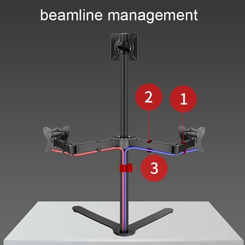 Three Screens Monitor Desk Mount, Free-Standing Desk Stand Riser for 12 Inch to 27 Inch Screen, Holds Three Screen, Single Screen Holds Up to 8kg/17.6lbs in Kuwait