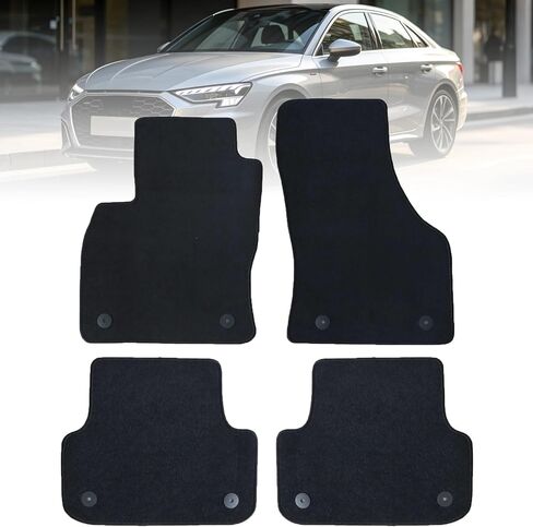 GXARTS Car Waterproof Floor Mats Carpet Full Set Compatible with Audi A3 S3 2015 2016 2017 2018 2019 2020 2021 2022 2023 2024 | All-Weather Protect, Black Velour Automobile Floor Liner Accessories in Kuwait