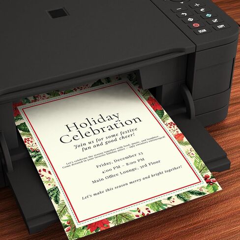 Poinsettia Frame Christmas Holiday Stationery Paper - 80 Sheets in Saudi Arabia
