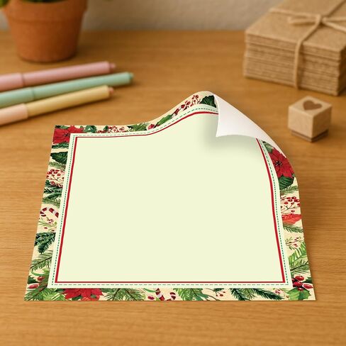 Poinsettia Frame Christmas Holiday Stationery Paper - 80 Sheets in Saudi Arabia