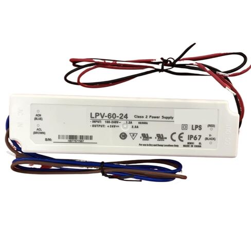 1pcs LPV-60-24 LED Driver 110/220VAC 24V DC 2.5A 60W IP67 Power Supply in Saudi Arabia