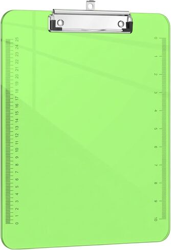 Clear Plastic Clipboards,Acrylic Clipboard with Ruler,8.5 x 11 Letter Size/A4 Transparent Clip Boards,Metal Clip with Hanging Loop for Nurses,Students,Teachers,Classroom,Office and Home,Hot Pink in Saudi Arabia
