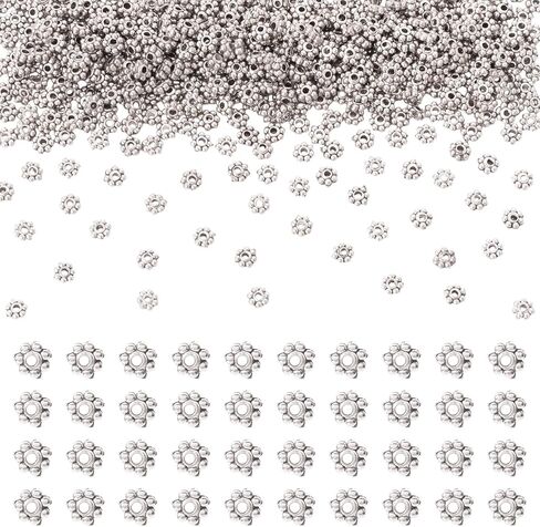Elecrelive 100Pcs Stainless Steel Spacer Beads 18K Gold Plated Flower Beads 3mm Daisy Spacers for Jewelry Bracelet Necklace Making in Kuwait
