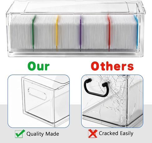 TREWAVE 2 Pack Trading Card Storage Box with 10 Dividers, Plastic Clear Drawer Organizer Case, Stackable for Toploaders, Sports Cards & TCG in Saudi Arabia