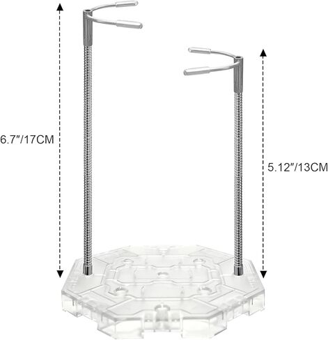 2 Pack Action Figure Stand with 2 Adjustable Serpentine Arms Soft Metal clamp & 3mm Metal Peg, Figure Display Holder Stand Base Compatible with 6 inch Marvel Legends and HG RG SD SHF Gundam 1/144 Toy in Kuwait