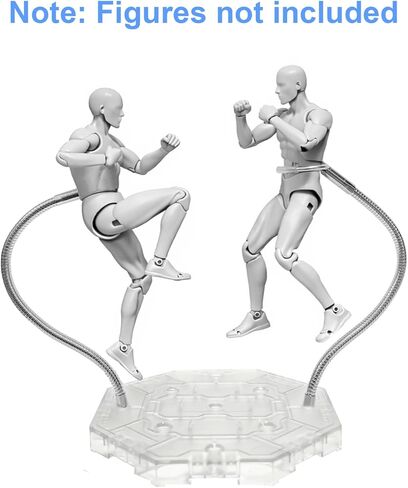 2 Pack Action Figure Stand with 2 Adjustable Serpentine Arms Soft Metal clamp & 3mm Metal Peg, Figure Display Holder Stand Base Compatible with 6 inch Marvel Legends and HG RG SD SHF Gundam 1/144 Toy in Kuwait