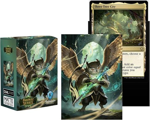 Katomula 100 MTG Card Sleeves with 100 Inner Sleeve, Textured Back Art Sleeves, Fit Standard Size Cards- Owl in Saudi Arabia