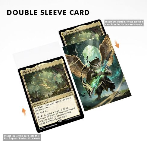 Katomula 100 MTG Card Sleeves with 100 Inner Sleeve, Textured Back Art Sleeves, Fit Standard Size Cards- Owl in Saudi Arabia