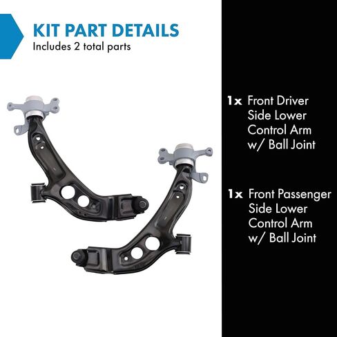 TRQ Front Left and Right Lower Control Arm with Ball Joint Set 2 Piece Compatible with 2015-2020 Mini Cooper in Kuwait