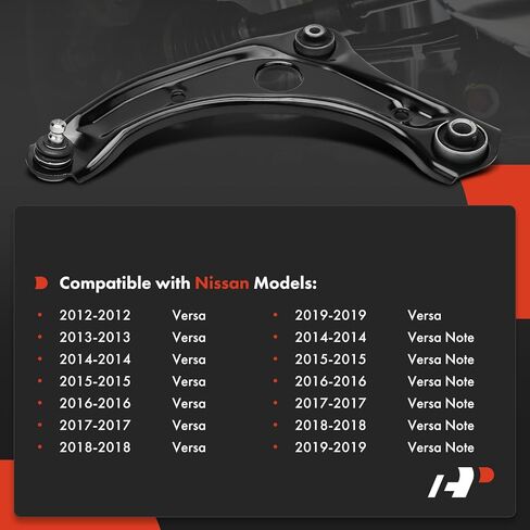 A-Premium Front Left Lower Control Arm, with Ball Joint & Bushing, Compatible with Nissan Versa 2012-2019, Versa Note 2014-2019 in Kuwait