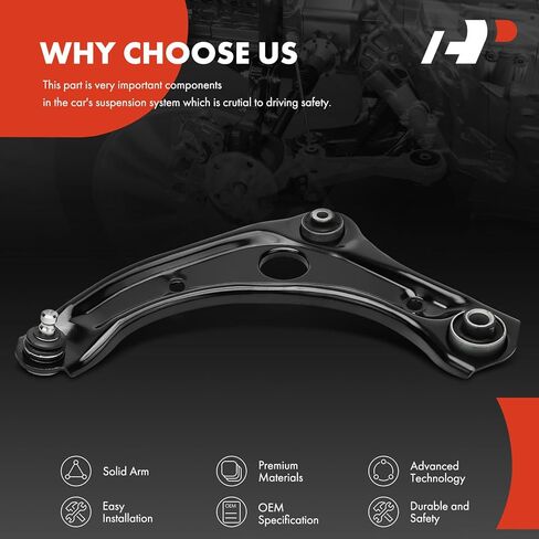 A-Premium Front Left Lower Control Arm, with Ball Joint & Bushing, Compatible with Nissan Versa 2012-2019, Versa Note 2014-2019 in Kuwait