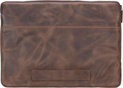 VENOULT Genuine Leather Laptop & Tablet Sleeve – Slim Design, Fits Devices up to 12" - 16" – Customizable Design, Soft Suede Lining, Lightweight Case for (Chocolate Brown, up to 16" Devices) in Saudi Arabia