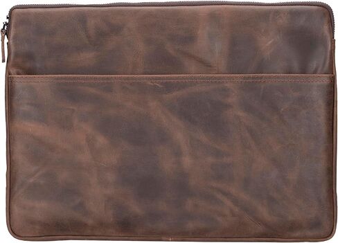 VENOULT Genuine Leather Laptop & Tablet Sleeve – Slim Design, Fits Devices up to 12" - 16" – Customizable Design, Soft Suede Lining, Lightweight Case for (Chocolate Brown, up to 16" Devices) in Saudi Arabia