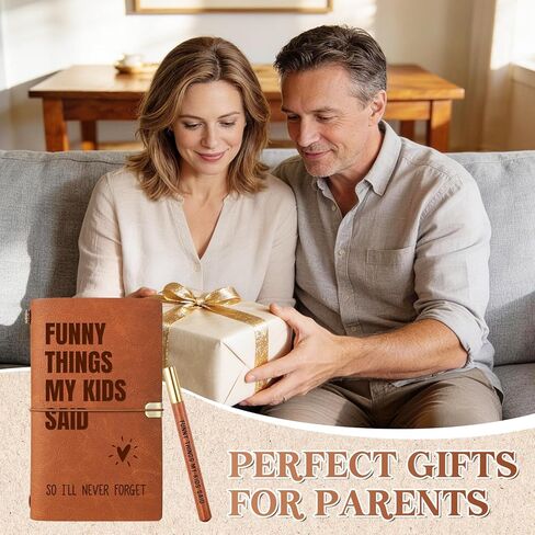 New Mom Gifts - “Funny Things My Kids Said" Leather Journal with Pen, New Parents Gifts for Couples, Mothers Day, Fathers Day, Christmas, Birthday, Childhood Memory Notebook in Saudi Arabia