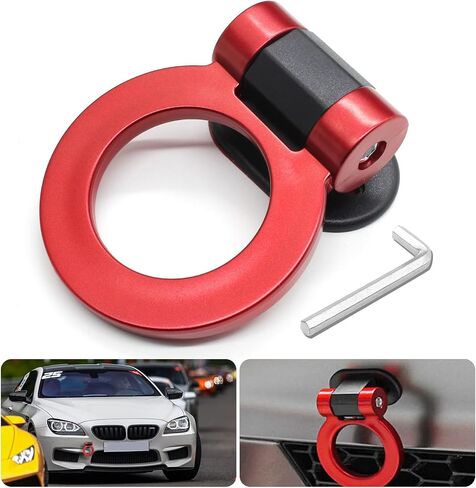 Uenhoy Red Tow Hook Universal Bumper Trailer Tow Hook Car Decor Sticker for Car Truck SUV, Triangle Shaped (Only for Decoration) in Kuwait