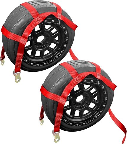 Mega Cargo Control Tow Dolly Basket Straps with Snap Hooks - Universal Vehicle Tow Dolly Strap System Fits 15"-19" Tires Wheels 10000 lbs Working Capacity in Saudi Arabia