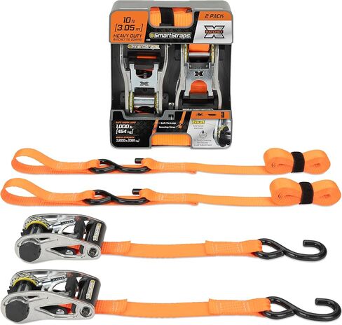 Winston PROD SmartStraps 14’ Premium Ratchet Straps, 4 Pack – 3,000lbs Break Strength, 1,000lbs Safe Work Load – Haul Heavy-Duty Loads Such As Boats and Appliances in Saudi Arabia