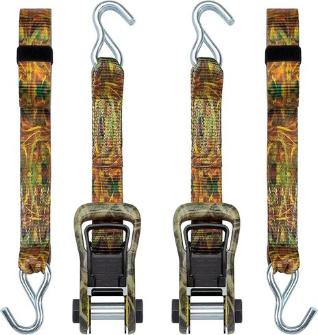 SmartStraps 14’ Camo X Ratchet Straps, 4 Pack — Standard Duty Camo Ratchet Straps, 1,500lb Break Strength, 500lb Safe Work Load — Haul Dirt Bikes, ATVs, and Lawn Tractors with Patented Technology in Saudi Arabia