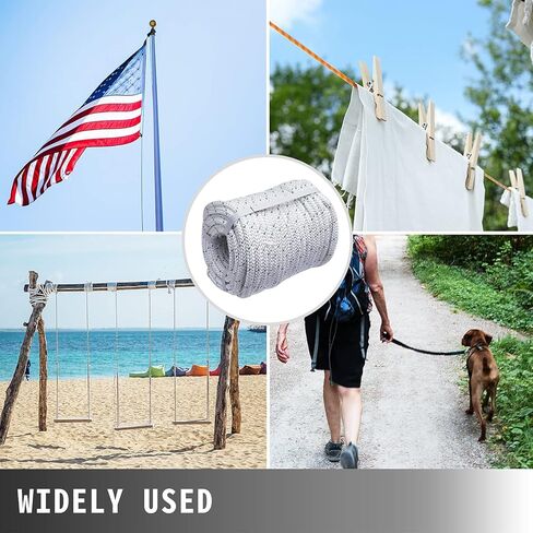 3/8In x 200FT 4800 lbs Breaking Strength,Double Braid Polyester Rope Breaking Strength Strong Pulling Rope,Heavy Duty Rope for Tie, Pull, Swing and Knot in Kuwait