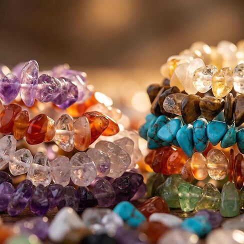 1180pcs 18 Colors Crystal Beads, Ring Making Kit, Gemstone Chip Beads Irregular Stone with Jewelry Making Supplies for DIY Craft Bracelet Necklace Earrings, Craft Gifts in Kuwait