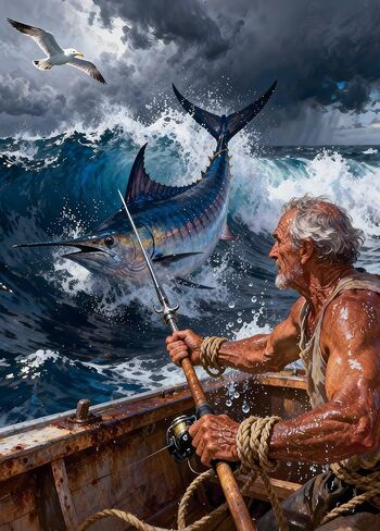 Puzzle for Adults 1000 Pieces, The Old Man and The Sea Puzzle, Challening Impossible Difficult Hard Fun 1000 Pieces Jigsaw Puzzles for Adults in Saudi Arabia