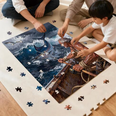 Puzzle for Adults 1000 Pieces, The Old Man and The Sea Puzzle, Challening Impossible Difficult Hard Fun 1000 Pieces Jigsaw Puzzles for Adults in Saudi Arabia