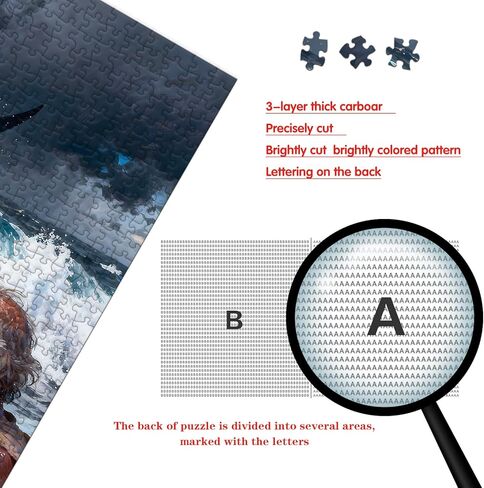 Puzzle for Adults 1000 Pieces, The Old Man and The Sea Puzzle, Challening Impossible Difficult Hard Fun 1000 Pieces Jigsaw Puzzles for Adults in Saudi Arabia