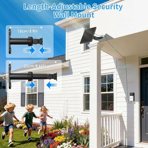 6W Ring Solar Charger for Video Doorbell 3/4, Adjustable Solar Panel Mount for Ring Doorbell Plus/Pro(2023), Weatherproof Continuous Power Supply for Home Security Doorbells in Saudi Arabia