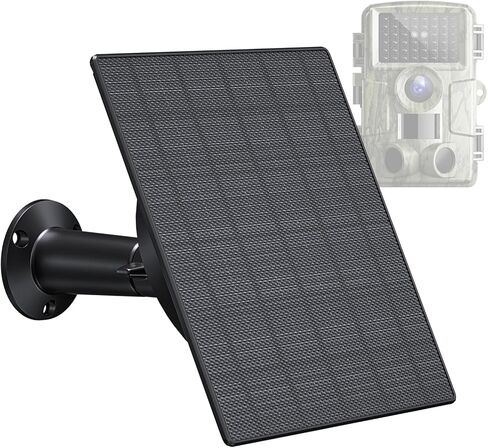 Zivif 5W Trail Camera Solar Panel, 10400mAh Built-in Battery, Adjustable 6V/9V/12V Output, DC Plugs 5.5x2.1mm 4.0x1.7mm 3.5x1.35mm, IP66 Waterproof, 360° Mount, 9.8ft Cable in Saudi Arabia