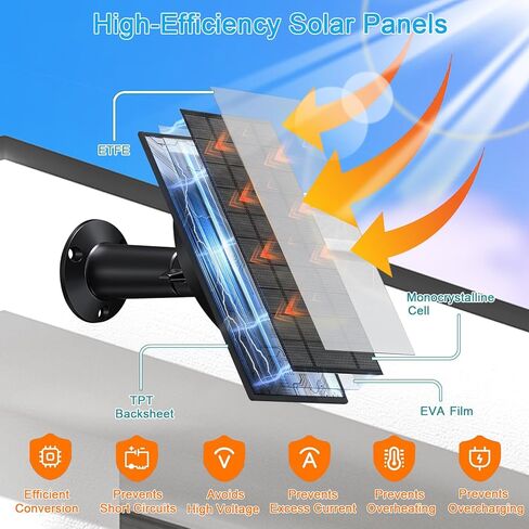 Zivif 5W Trail Camera Solar Panel, 10400mAh Built-in Battery, Adjustable 6V/9V/12V Output, DC Plugs 5.5x2.1mm 4.0x1.7mm 3.5x1.35mm, IP66 Waterproof, 360° Mount, 9.8ft Cable in Saudi Arabia