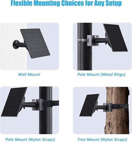 Zivif 5W Trail Camera Solar Panel, 10400mAh Built-in Battery, Adjustable 6V/9V/12V Output, DC Plugs 5.5x2.1mm 4.0x1.7mm 3.5x1.35mm, IP66 Waterproof, 360° Mount, 9.8ft Cable in Saudi Arabia